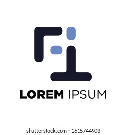 simple modern IT font vector logo