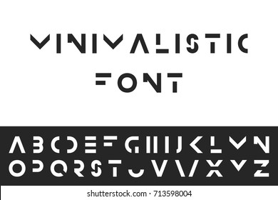 Simple modern font. Vector minimalistic english alphabet. Futuristic latin letters.