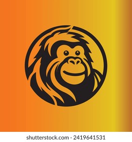 Simple Modern Forest Monkey Mascot Logo Icon