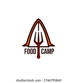 Simple Modern Fork and Camp Logo for Restaurant