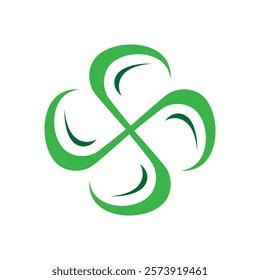 Simple Modern Four Leaf Lucky Shamrock Clover logo design graphic symbol vector illustrations