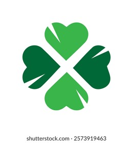 Simple Modern Four Leaf Lucky Shamrock Clover logo design graphic symbol vector illustrations