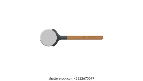 a simple modern frying pan featuring a wooden handle and a smooth gray cooking surface shown isolated on a white background