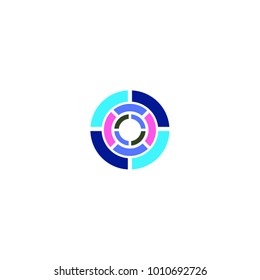 Simple modern full colors abstract photography logo 