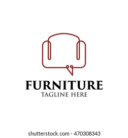 Simple modern furniture logo design template