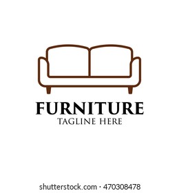 Simple modern furniture logo design template