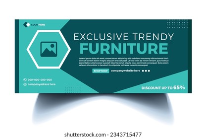 Simple modern furniture social media cover design template