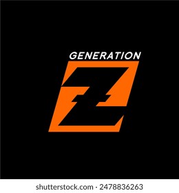 Simple modern Generation Z logo design. Millennial youth generation.