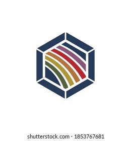 simple modern geometric rainbow shape vector icon