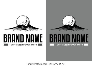 Simple moderna pelota de golf en la Ilustración vectorial de arena diseño de logotipo