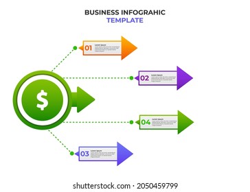 einfache moderne Farbverlauf-Business-Infografik-Design-Vorlage. 