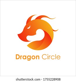 a simple and modern gradient dragon logo / icon