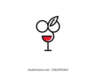 simple modern grape with glass logo design