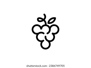 simple modern grape logo design