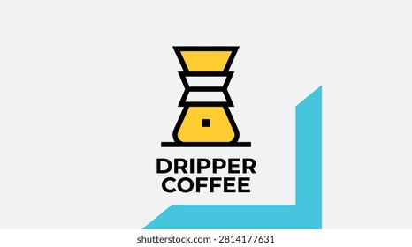 A simple and modern graphic design featuring a coffee dripper icon, perfect for coffee shops, cafes, branding, and beverage industry projects.