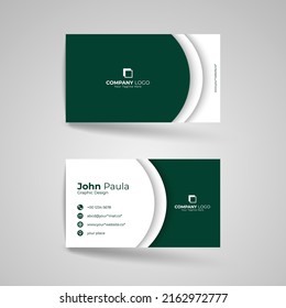 Simple modern green business card design template