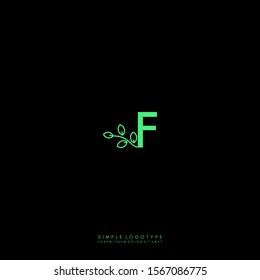 simple modern green nature F logotype design concept.