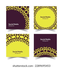 simple and modern green purple floral square flat social media background