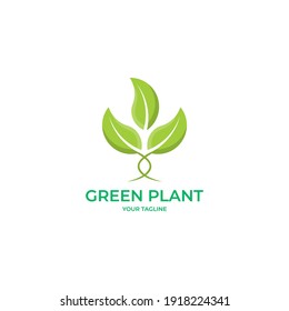 Simple and modern green sprout logo