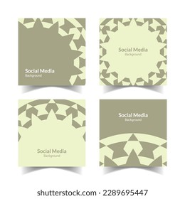 simple and modern greenish yellow floral square flat social media background