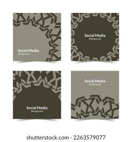simple and modern grey ornament pattern square flat social media background