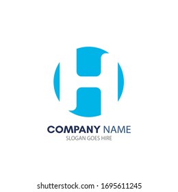 Einfaches und modernes H-Buchstaben-Logo in kreisförmiger Form Vektorillustration-Design.