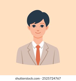 Simple and modern half body of business man vector, business people flat vector illustration perfect for business project needed