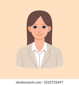 Simples e moderno meio corpo de mulher de negócios vetor, ilustração de vetor plano de pessoas de negócios perfeito para projeto de negócios necessário