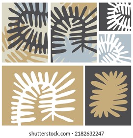 Simple Modern Hand Drawn Vector Art with Abstract Twig on a Gold and Dark Gray Backround. Boho Style Design ideal for Wall Art, Poster, Card, Room Decoration.Minimalist Floral Grunge Art. Cool Poster.