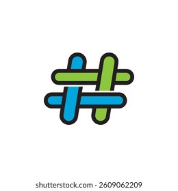 Simple modern hashtag logo design