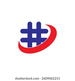 Simple modern hashtag logo design