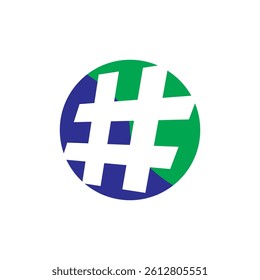 Simple modern hashtag logo design