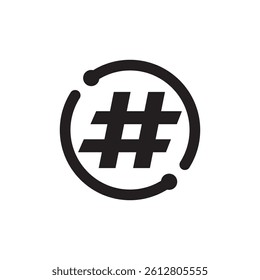 Simple modern hashtag logo design