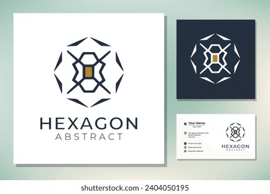Simple Modern Hexagon Line Art