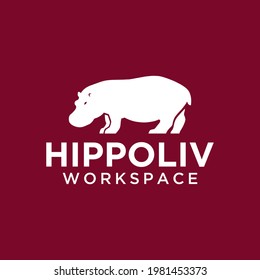 simple and modern hippopotamus logo for company, business, community, team, etc.