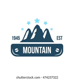 Simple modern hipster mountain badge design template