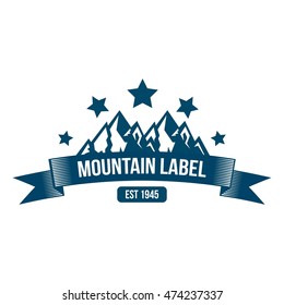 Simple modern hipster mountain badge design template