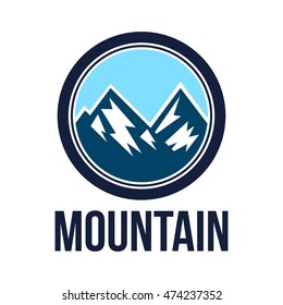 Simple modern hipster mountain badge design template