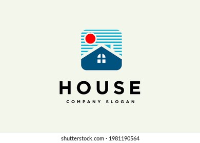 simple modern home, house or real estate logo design vector illustration