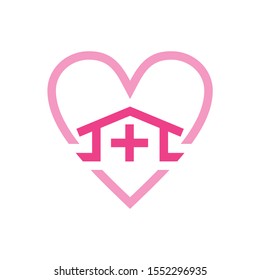 simple modern hospital vector logo design