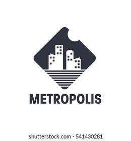 Simple modern House logo with negative space and hidden message logo concept