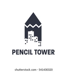 Simple modern House logo with negative space and hidden message logo concept