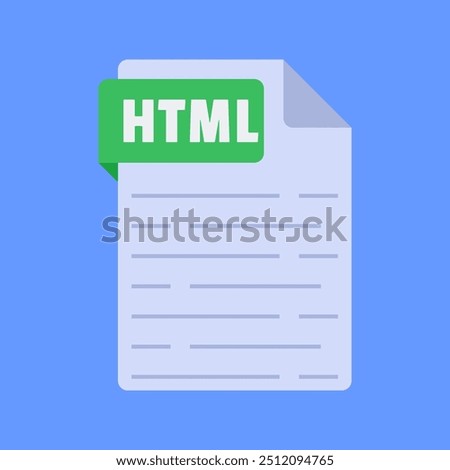 Simple and modern html file extension vector illustration flat design isolated on blue background
