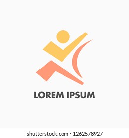 Simple and modern human logo template. Iconic and easy to remember