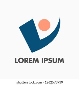 Simple and modern human logo template. Iconic and easy to remember