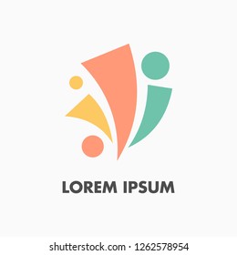 Simple and modern human logo template. Iconic and easy to remember