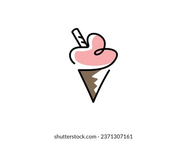 simple modern ice cream logo design vector illustration	
