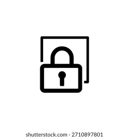 Um ícone simples e moderno de um cadeado com uma chave aberta, simbolizando segurança, acesso e privacidade.