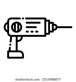 Un ícono simple y moderno que representa un taladro eléctrico, simbolizando la construcción, el bricolaje y las mejoras para el hogar.