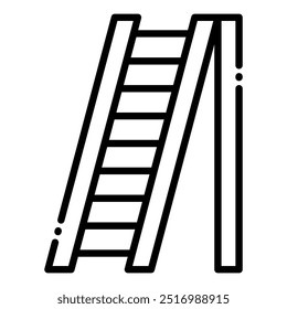A simple and modern icon representing a ladder, symbolizing access, reaching, and climbing.